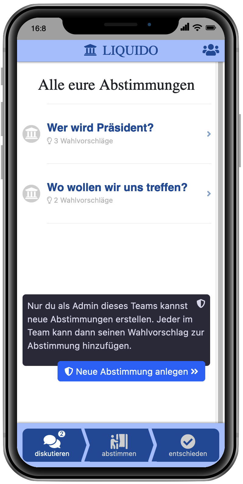 LIQUIDO app on mobile phone